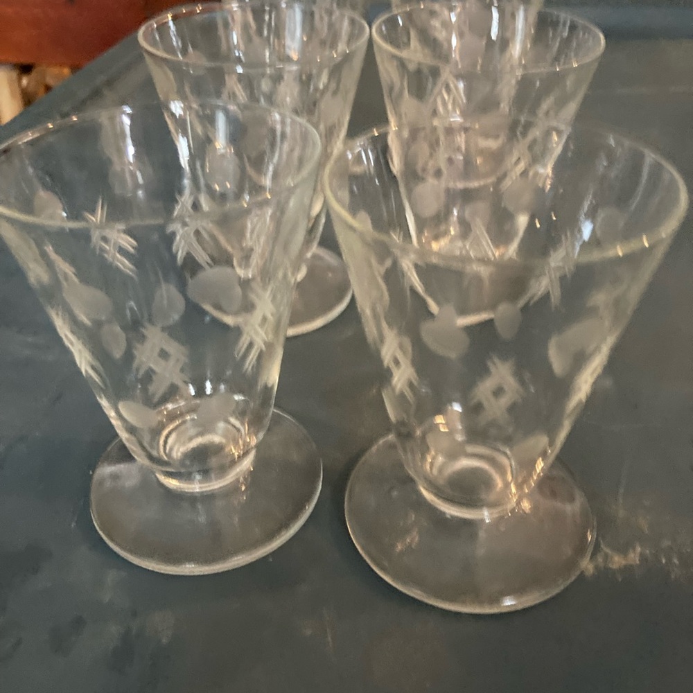 6 cordial glasses lot